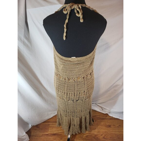 Sundance Size XS Brown Crochet Halter Top Dress - Picture 6 of 7